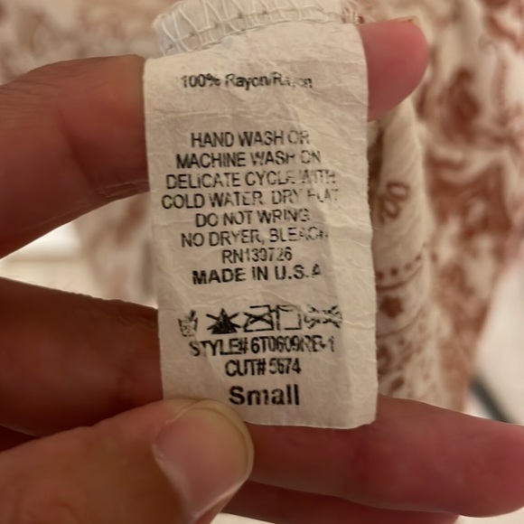 Orange and Cream Printed Blouse - Picture 5 of 5